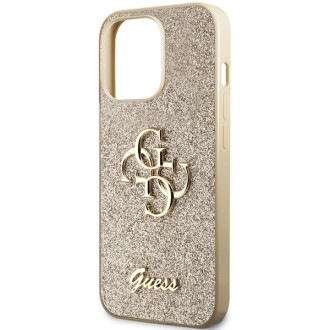 Pouzdro Guess GUHCP13LHG4SGD pro iPhone 13 Pro / 13 - zlaté Glitter Script Big 4G