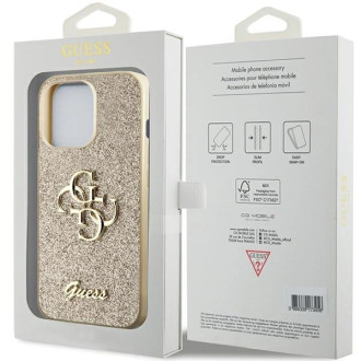 Pouzdro Guess GUHCP13LHG4SGD pro iPhone 13 Pro / 13 - zlaté Glitter Script Big 4G