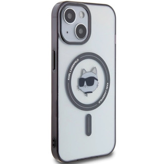 Karl Lagerfeld KLHMP15SHCHNOTK iPhone 15 6,1&quot; průhledný pevný obal IML Choupette`s Head MagSafe