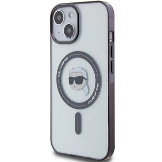 Karl Lagerfeld KLHMP15SHKHNOTK iPhone 15 6,1" průhledný pevný obal IML Karl`s Head MagSafe