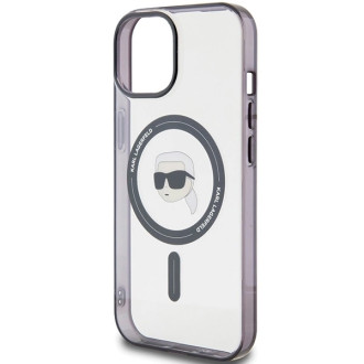 Karl Lagerfeld KLHMP15SHKHNOTK iPhone 15 6,1" průhledný pevný obal IML Karl`s Head MagSafe