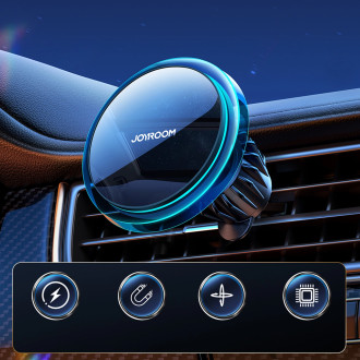 Držák telefonu do auta Joyroom Air Vent s 15W bezdrátovou nabíječkou Qi (kompatibilní s MagSafe) Stříbrný (JR-ZS291)