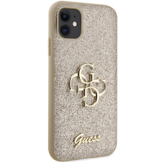 Pouzdro Guess GUHCN61HG4SGD pro iPhone 11 / Xr - zlaté Glitter Script Big 4G