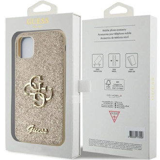 Pouzdro Guess GUHCN61HG4SGD pro iPhone 11 / Xr - zlaté Glitter Script Big 4G