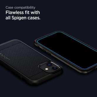 TEPELNÉ Spigen ALM GLASS FC 2BAL IPHONE 12/12 PRO ČERNÉ