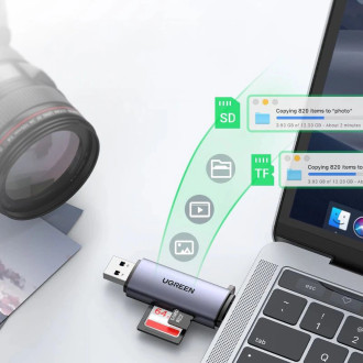 [ON RETURN] Ugreen SD / micro SD card reader for USB 3.0 / USB Type C 3.0 gray (50706)
