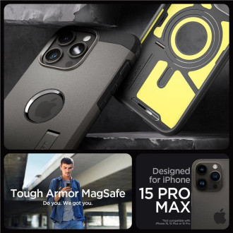 Spigen Tough Armor MagSafe, gunmetal - iPhone 15 Pro Max