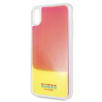 Guess GUHCI65GLCPI iPhone Xs Max różowy /pink hard case California Glow in the dark