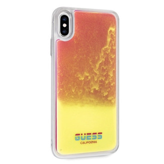 Guess GUHCI65GLCPI iPhone Xs Max różowy /pink hard case California Glow in the dark
