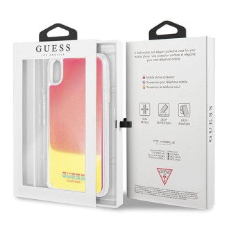 Guess GUHCI65GLCPI iPhone Xs Max różowy /pink hard case California Glow in the dark