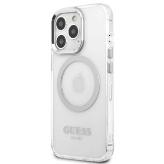 Guess Metal Outline MagSafe case for iPhone 13 Pro / iPhone 13 - silver