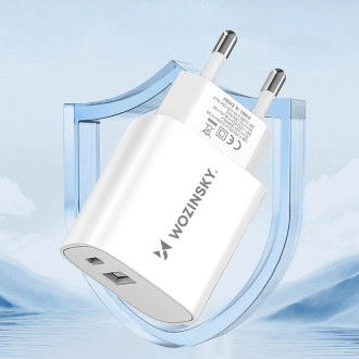 Wozinsky WGWCW USB-A USB-C 20W wall charger - white