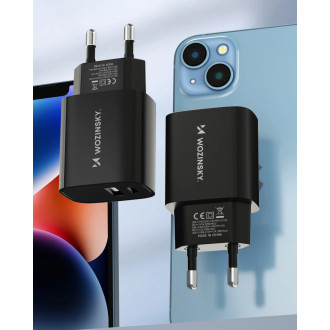 Wozinsky WGWCB USB-A USB-C 20W wall charger - black