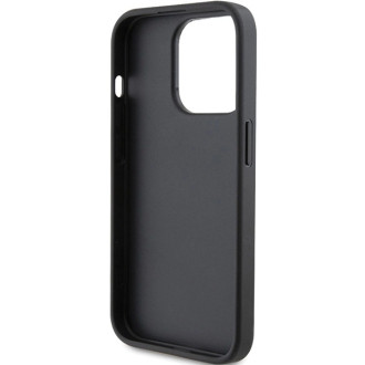Karl Lagerfeld Saffiano Cardslot Karl&amp;Choupette Metal Pin case for iPhone 15 Pro - black