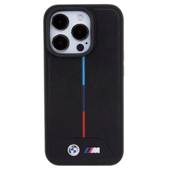 BMW Quilted Tricolor MagSafe case for iPhone 15 Pro Max - black