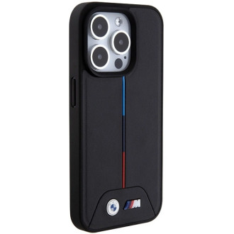 BMW Quilted Tricolor MagSafe case for iPhone 15 Pro Max - black