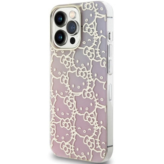 Hello Kitty IML Gradient Electrop Crowded Kitty Head Case for iPhone 15 Pro - Pink