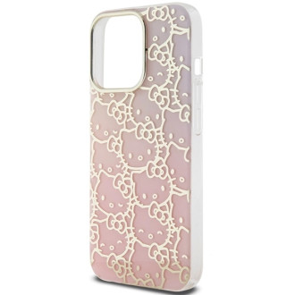 Hello Kitty IML Gradient Electrop Crowded Kitty Head Case for iPhone 15 Pro - Pink