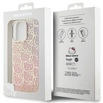 Hello Kitty IML Gradient Electrop Crowded Kitty Head Case for iPhone 15 Pro - Pink