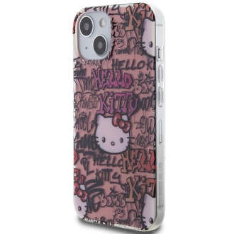 Hello Kitty IML Tags Graffiti case for iPhone 15 - pink