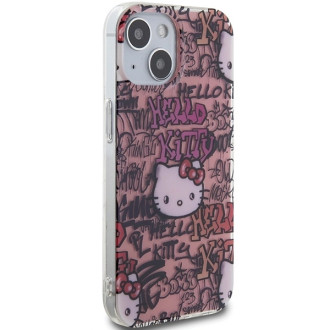 Hello Kitty IML Tags Graffiti case for iPhone 15 - pink