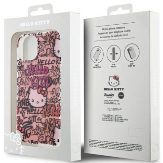 Hello Kitty IML Tags Graffiti case for iPhone 15 - pink