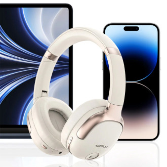 Acefast H2 on-ear wireless Bluetooth 5.3 ANC headphones - beige