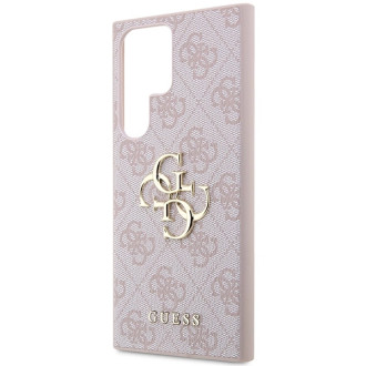 Pouzdro Guess 4G Big Metal Logo pro Samsung Galaxy S24 Ultra - růžové