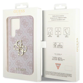 Pouzdro Guess 4G Big Metal Logo pro Samsung Galaxy S24 Ultra - růžové
