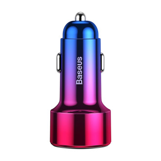 Baseus Magic Series PPS USB-C / USB-A 45W PD QC 6A car charger - pink and blue