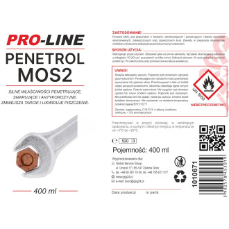 Strongly penetrating rust remover PENETROL MoS2 PRO-LINE spray 400ml
