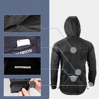 Rockbros YPY013BKL rain jacket breathable windproof L - black