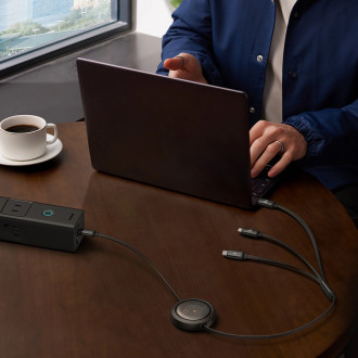 Baseus Free2Draw CB000084 retractable USB-C - Lightning / USB-C / micro USB cable 100W 1.1m - black