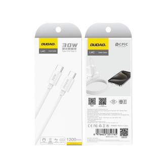Dudao L4C USB-C / USB-C cable 30W 1.2m - white