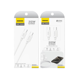 Dudao L4C USB-C / USB-C cable 30W 1.2m - white