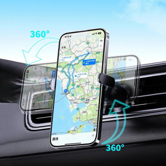 Dudao FW11 car phone holder with 15W inductive charger for air vent / cockpit - black