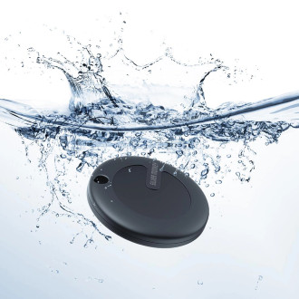 Silver Monkey Tag silicone locator, compatible with Apple Find My + case - black