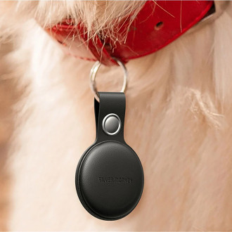 Silver Monkey Tag silicone locator, compatible with Apple Find My + case - black