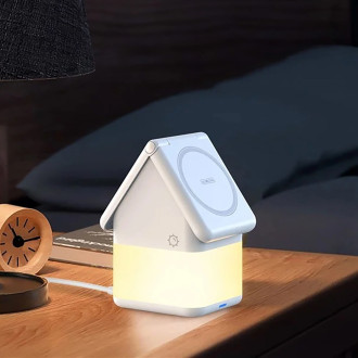 Duzzona W20 15W 4in1 inductive charger for iPhone / AirPods / Apple Watch with night lamp - white