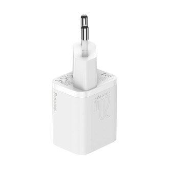[RETURNED ITEM] Baseus Super Si 1C fast wall charger USB Type C 20 W Power Delivery + USB Type C - Lightning cable 1 m white (TZCCSUP-B02)