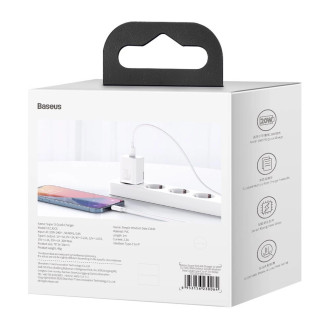 [RETURNED ITEM] Baseus Super Si 1C fast wall charger USB Type C 20 W Power Delivery + USB Type C - Lightning cable 1 m white (TZCCSUP-B02)