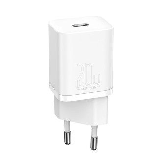 [RETURNED ITEM] Baseus Super Si 1C fast wall charger USB Type C 20 W Power Delivery + USB Type C - Lightning cable 1 m white (TZCCSUP-B02)