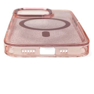 Glitter Case MagSafe for iPhone 16 Pro - pink with glitter
