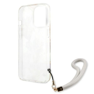 Guess GUHCP13XHFLSU iPhone 13 Pro Max 6,7&quot; fialové/fialové pevné pouzdro Flower Strap