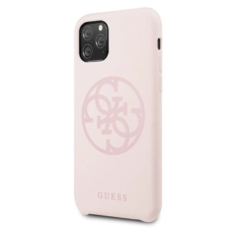 Guess GUHCN58LS4GLP iPhone 11 Pro světle růžové/světle růžové pevné pouzdro silikonové 4G Tone On Tone