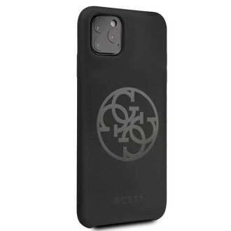 Guess GUHCN65LS4GBK iPhone 11 Pro Max black / black hard case Silicone 4G Tone On Tone
