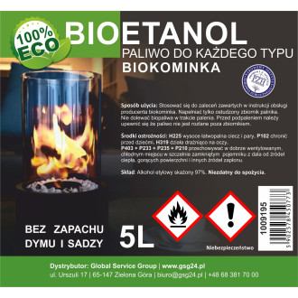 Bio alcohol bio ethanol BIO fuel for bio fireplace 5L
