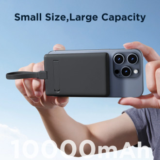 Powerbanka Joyroom JR-PBM01 magnetická 10000mAh 20W se stojánkem + Lightning kabel - USB-C - černá