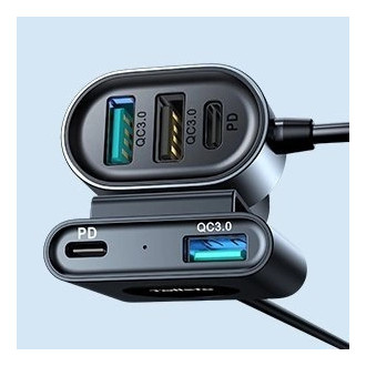 Joyroom car charger 2xPD + 2xQC3.0 72W 1.5m black (JR-CL05)