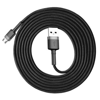 Baseus Cafule Cable odolný nylonový kabel USB / micro USB 1.5A 2M černo-šedý (CAMKLF-CG1)